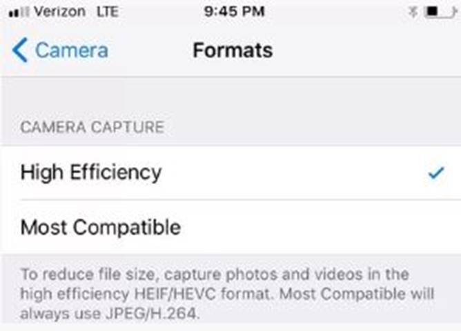 Photos and Videos Taking up Less Space: