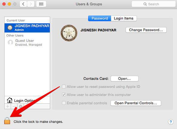 how to change your password on mac