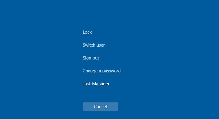 ctrl alt delete change password windows 10